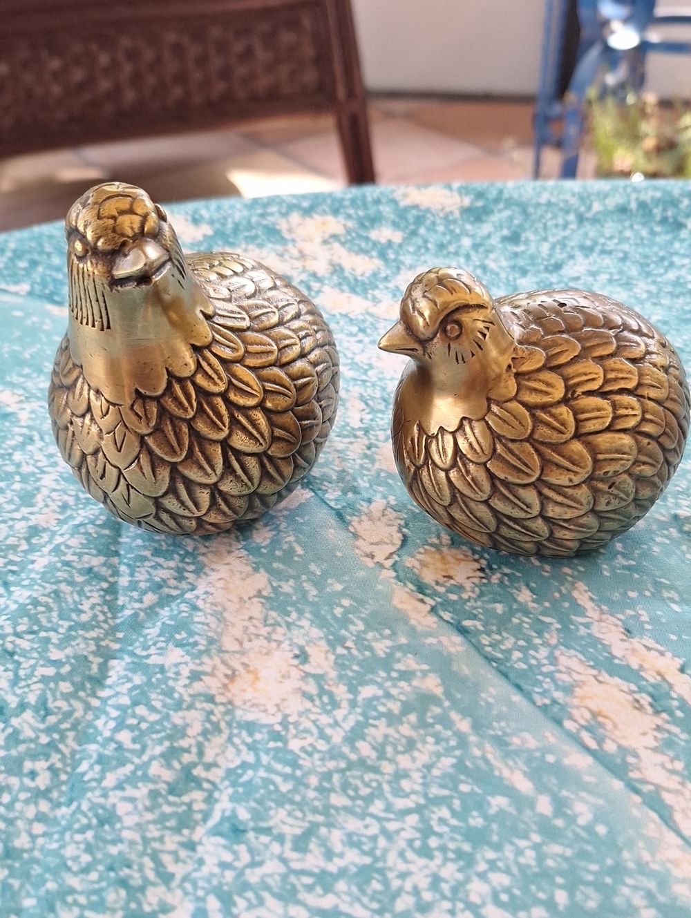 Large Salt & Pepper Decorative Brass Birds